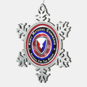 Kerst van het Commando Leger Materiel Tin Sneeuwvlok Ornament (Rechts)