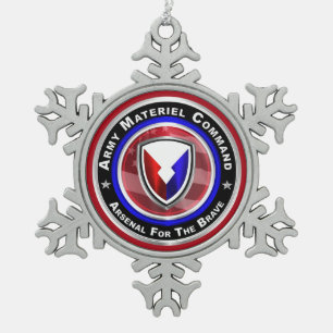 Kerst van het Commando Leger Materiel Tin Sneeuwvlok Ornament