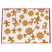 Kerst van het gevierde kerst van Gingerbrood Groot Cadeauzakje (Voorkant)