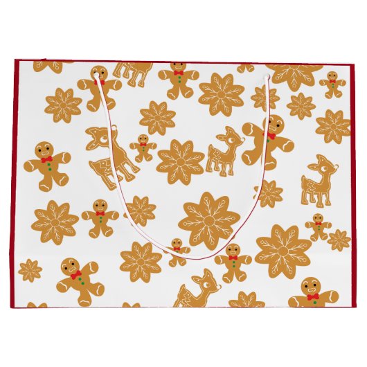 Kerst van het gevierde kerst van Gingerbrood Groot Cadeauzakje (Achterkant)