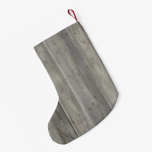 Kerst van het grijze houten korrelontwerp kleine kerstsok (Achterkant (Hangend))