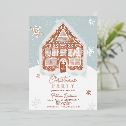 Kerst van het groothandelsbrood folie uitnodiging (Staand Voorkant)