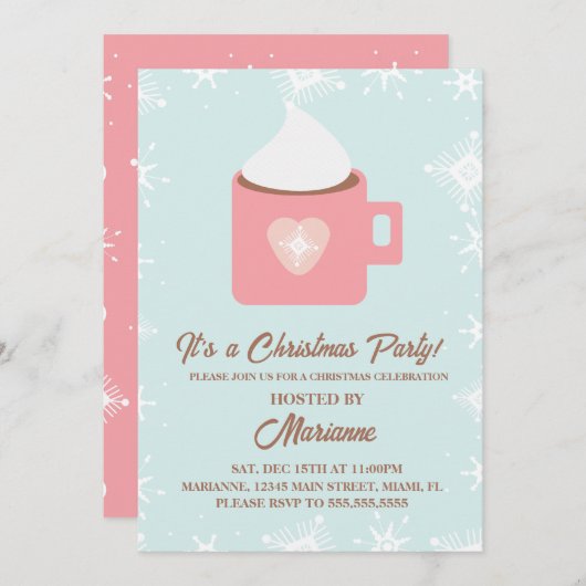 Kerst van het hete cacaoschild kaart (Voorkant / Achterkant)