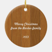 Kerst van het hondenhuis keramisch ornament (Achterkant)