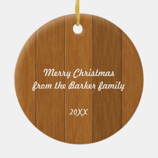 Kerst van het hondenhuis keramisch ornament (Achterkant)