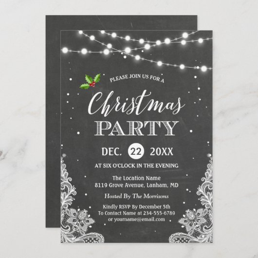 Kerst van het kerstfeest van het Koord van de Lich Kaart (Voorkant / Achterkant)