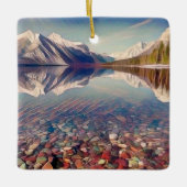 Kerst van het McDonald Lake Glacier Park Keramisch Ornament (Voorkant)