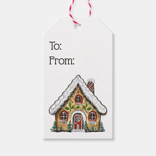 Kerst van het ontbijt cadeaulabel (Voorkant)