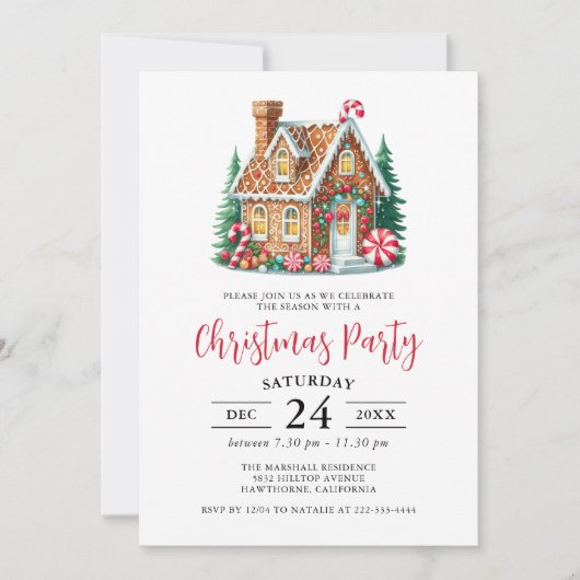 Kerst van het ontbijt in Gingerbrood Kaart (Voorkant)