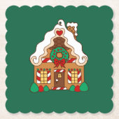 Kerst van het ontbijt in Gingerbrood Kartonnen Onderzetters (Voorkant)