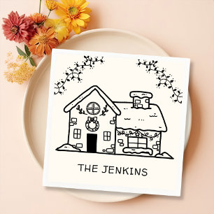 Kerst van het ontbijt in Gingerbrood Servet