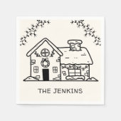 Kerst van het ontbijt in Gingerbrood Servet (Voorkant)