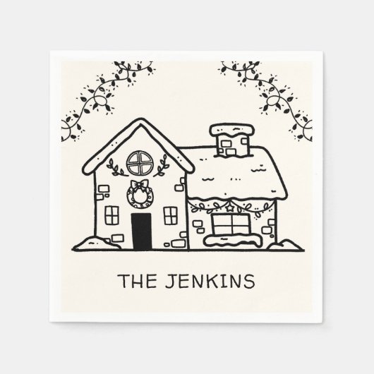 Kerst van het ontbijt in Gingerbrood Servet (Voorkant)