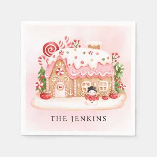Kerst van het ontbijt in Gingerbrood Servet (Voorkant)