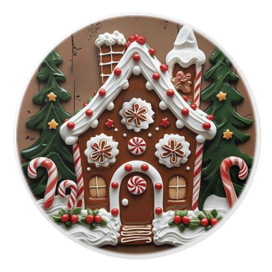 Kerst van het ontbijt keramische knop (Voorkant)