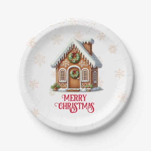 Kerst van het ontbijt papieren bordje (Voorkant)
