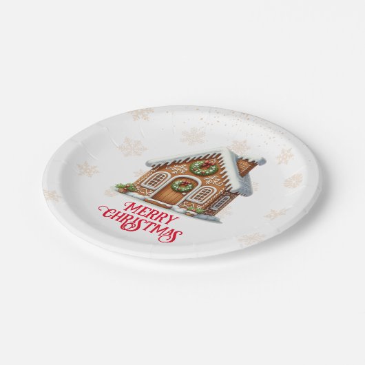 Kerst van het ontbijt papieren bordje (Gekanteld)