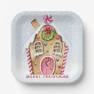 Kerst van het ontbijt papieren bordje