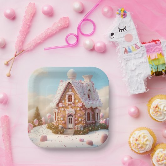 Kerst van het ontbijt papieren bordje (Feest)