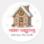 Kerst van het ontbijt ronde sticker (Voorkant)