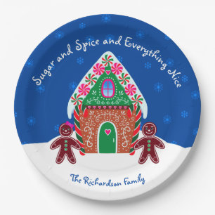 Kerst van het ontbijt voor Suiker en Spice Gingerb Papieren Bordje