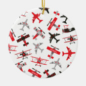 Kerst van het Rood- en Zwarte WWWII-vliegtuig Keramisch Ornament (Voorkant)