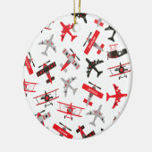 Kerst van het Rood- en Zwarte WWWII-vliegtuig Keramisch Ornament (Links)