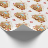 Kerst van het roze ontbijt cadeaupapier (Hoek)