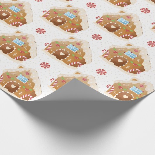 Kerst van het roze ontbijt cadeaupapier (Hoek)