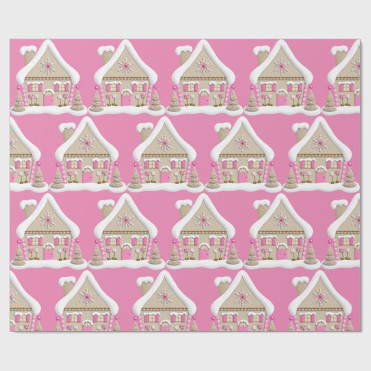 Kerst van het roze ontbijt cadeaupapier (Vlak)