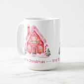 Kerst van het roze ontbijt koffiemok (Voorkant links)