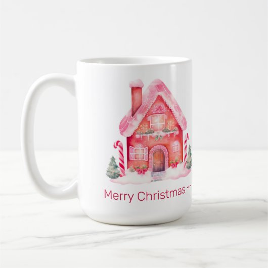 Kerst van het roze ontbijt koffiemok (Links)