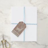 Kerst van het Rustige Reindeerwoudpaneel Cadeaulabel (Met Touw)