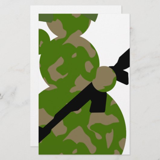 kerst van het sneeuwleger briefpapier (Voorkant / Achterkant)