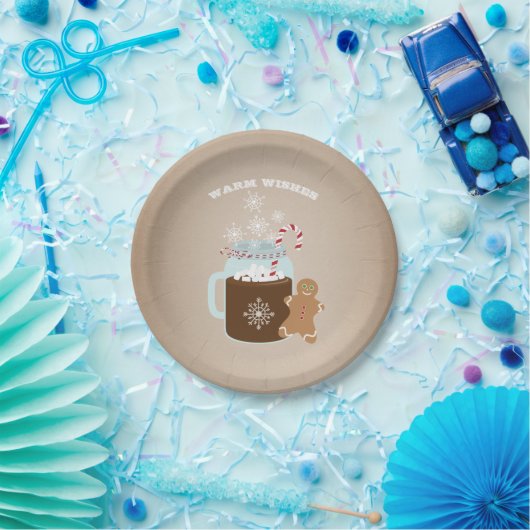 Kerst van het warme chocolade-gebak papieren bordje (Feest)