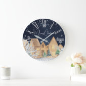 Kerst van het winterdorp Cozy Waterverf Winter Grote Klok (Huis)