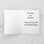Kerst van honkbalfans feestdagen kaart (Binnen)
