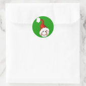 Kerst van honkbalfans ronde sticker (Tas)