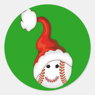 Kerst van honkbalfans ronde sticker