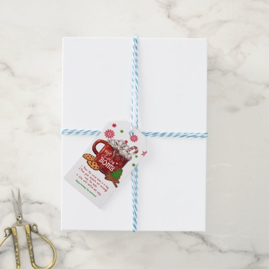 Kerst van Hot Cocaca Bomb Cadeaulabel (Met Touw)