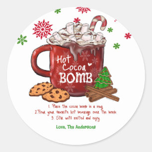 Kerst van Hot Cocaca Bomb Ronde Sticker