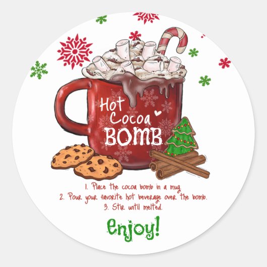 Kerst van Hot Cocaca Bomb Ronde Sticker (Voorkant)