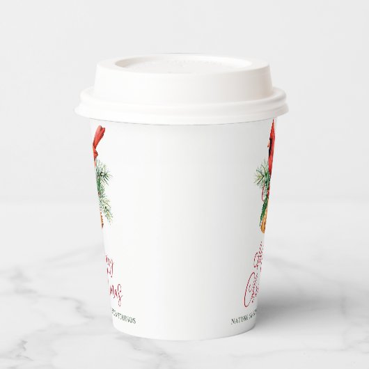 Kerst van kardinaal bedrijf papieren bekers (Links)