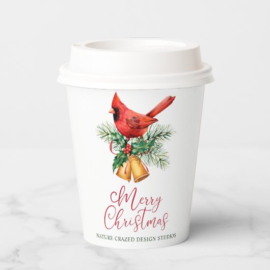 Kerst van kardinaal bedrijf papieren bekers (Achterkant)