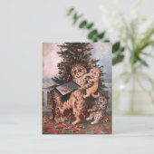 Kerst van katten door Louis Wain Briefkaart (Staand voorkant)