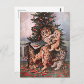 Kerst van katten door Louis Wain Briefkaart (Voorkant / Achterkant)