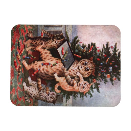 Kerst van katten door Louis Wain Magneet (Horizontaal)
