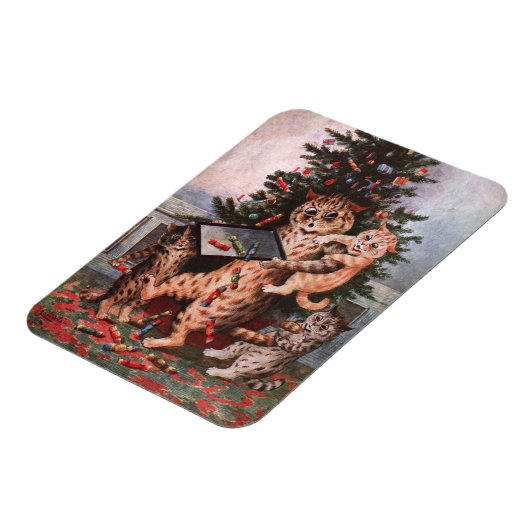 Kerst van katten door Louis Wain Magneet (Linkerzijde)