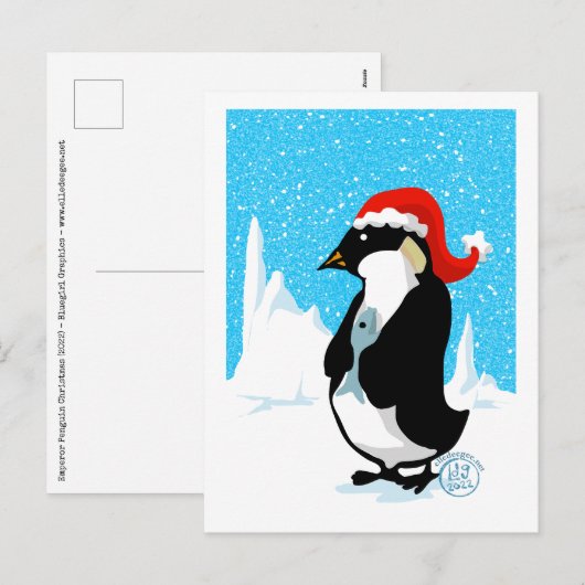Kerst van keizer Penguin Feestdagenkaart (Voorkant / Achterkant)