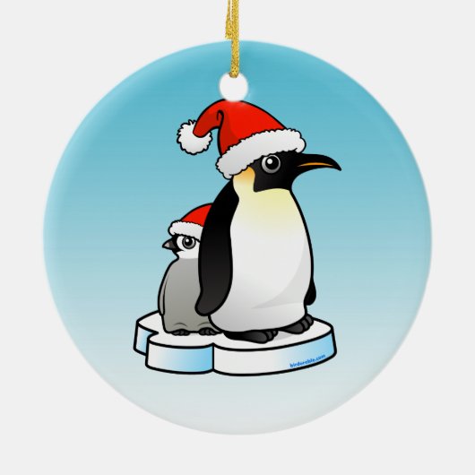 Kerst van keizer Penguin Keramisch Ornament (Achterkant)
